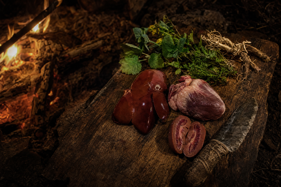Photo: old-school butcher / farm table