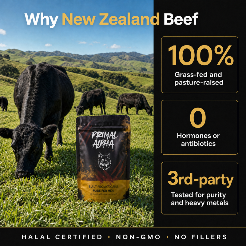 Grass-fed New Zealand beef, hormone-free, 3rd-party tested